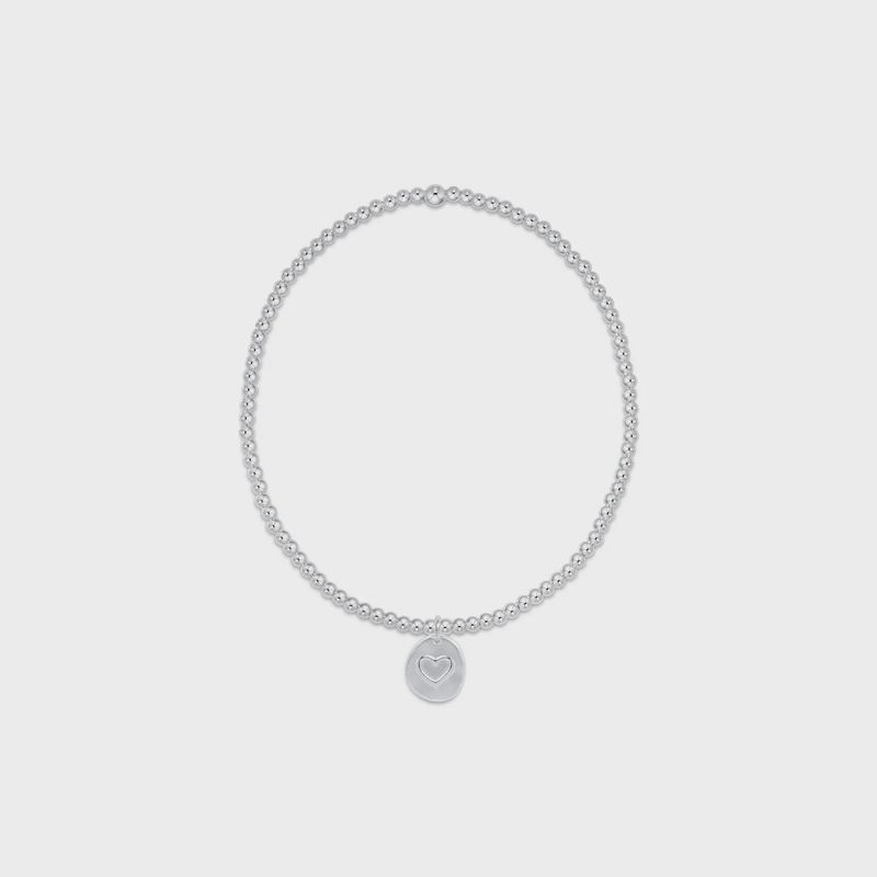 Classic Sterling 2mm Bead Bracelet - Inspire Love Small Sterling Charm