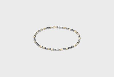Extends - Hope Unwritten Silver Faceted Hematite 2mm Bead Bracelet