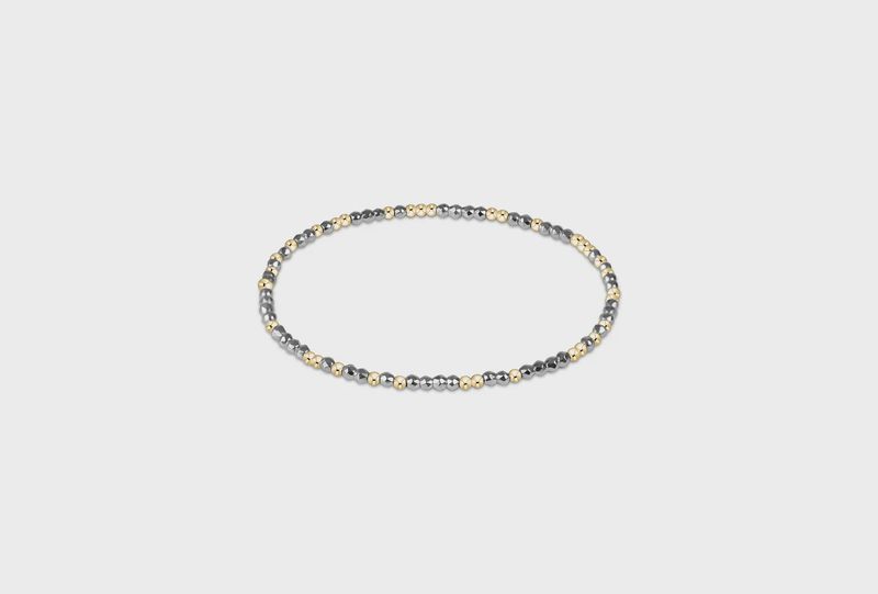 Extends - Hope Unwritten Silver Faceted Hematite 2mm Bead Bracelet