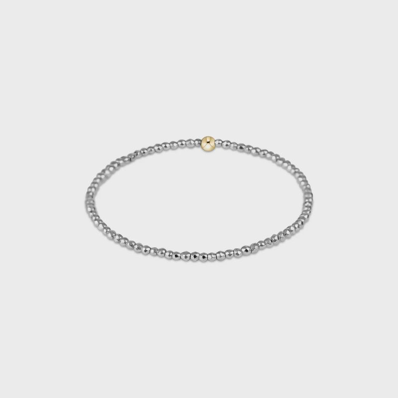 Extends - Silver Faceted Hematite 2mm Bead Bracelet