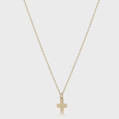 16" Necklace Gold - Signature Cross Small Gold