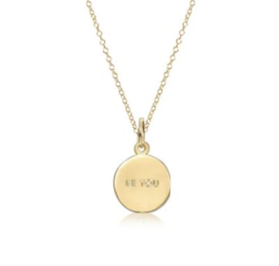 16" Necklace Gold - be you. Small Gold Word Disc