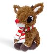 Warmies Rudolph heatable plush toy with brown fur, red nose, and antlers against a white background