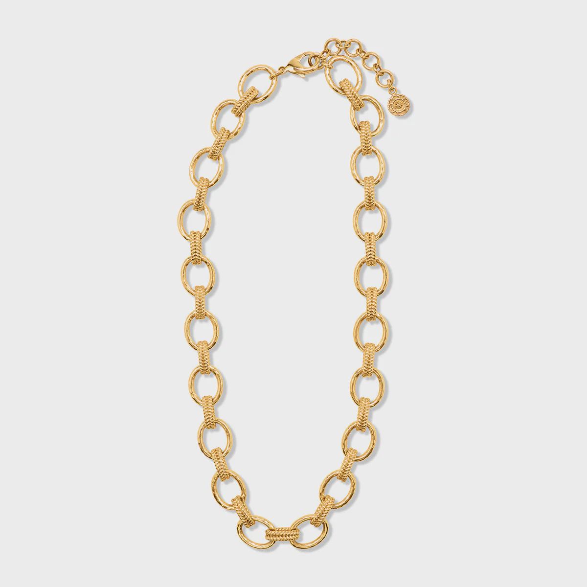 Cleopatra Regal Link Necklace, 16&quot;+2&quot; - Gold