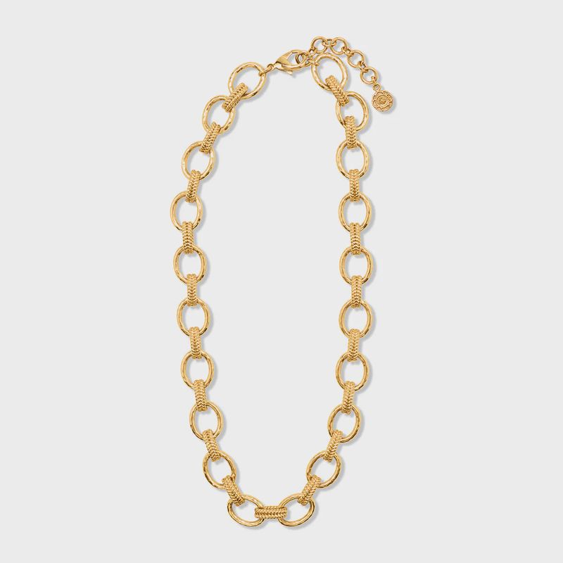Cleopatra Regal Link Necklace, 16&quot;+2&quot; - Gold