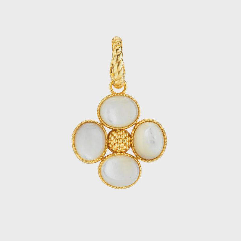Berry Clover Double Sided Pendant - MOP