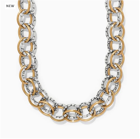 Pebble Link Two Tone Necklace