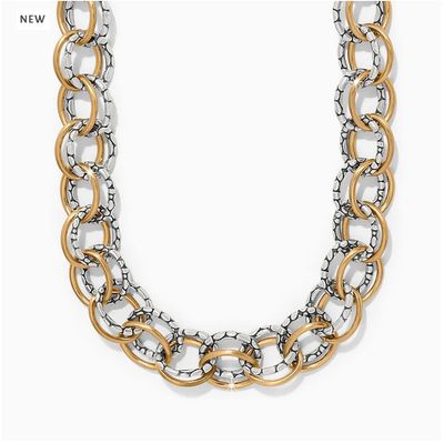 Pebble Link Two Tone Necklace