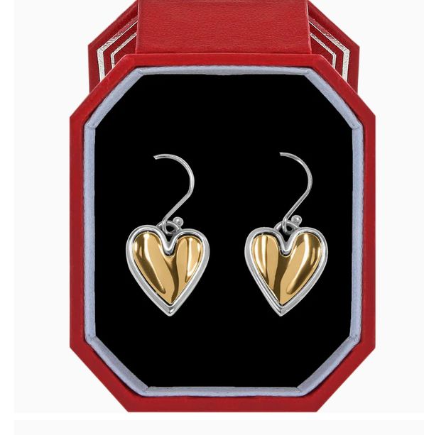 Cascade Heart Reversible French Wire Earrings Gift Box