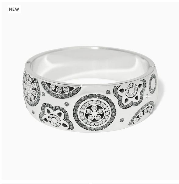 Flora Shine Wide Hinged Bangle Bracelet