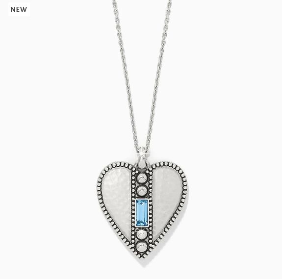 Pretty Tough Gem Heart Necklace, Colour: Aquamarine