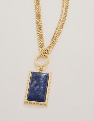 Highlands Layered Necklace 26" Dark Blue