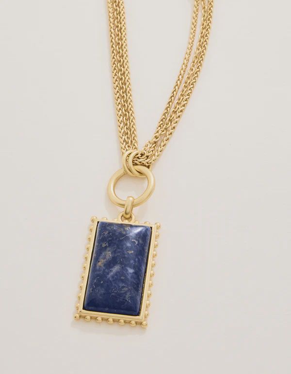 Highlands Layered Necklace 26&quot; Dark Blue