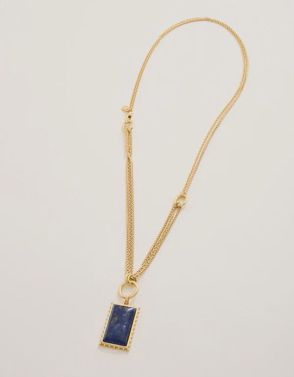 Highlands Layered Necklace 26" Dark Blue