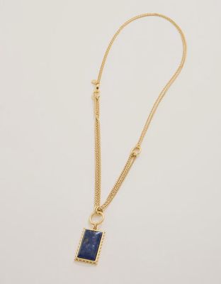 Highlands Layered Necklace 26" Dark Blue