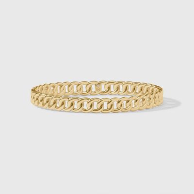 Julie Vos Dolce bangle bracelet in 24K gold plating, displayed on a neutral background