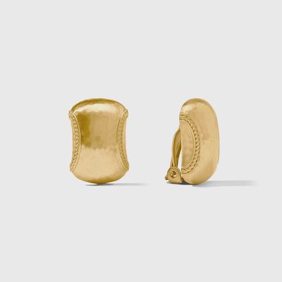 Julie Vos Cannes clip-on earring in 24K gold plate, shown against a neutral background