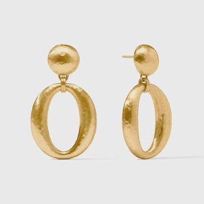 Julie Vos Solara Orbit statement earrings in silver plate, 1.9 inches, displayed as a pair against a neutral background