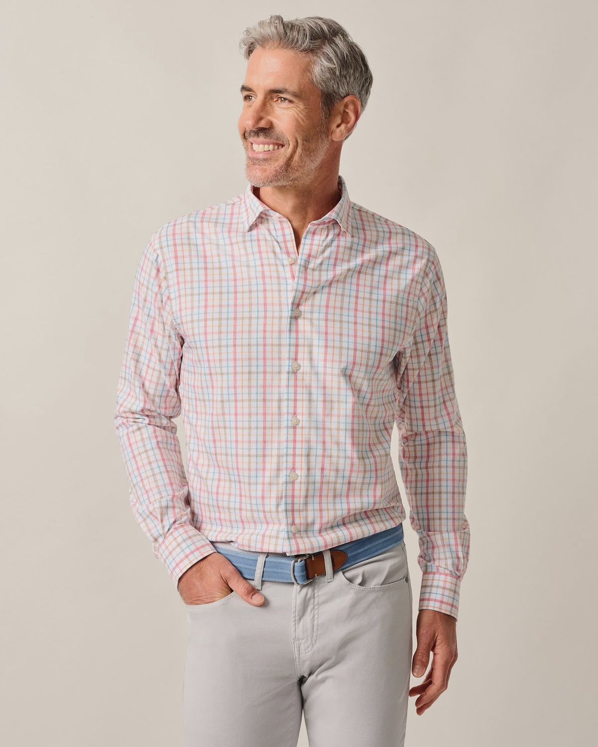 Performance Button Down Shirt -, Colour: CINNAMON, Size: M