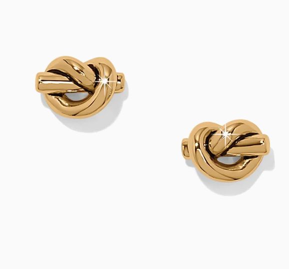 Interlok Single Knot Mini Earrings, Colour: Gold