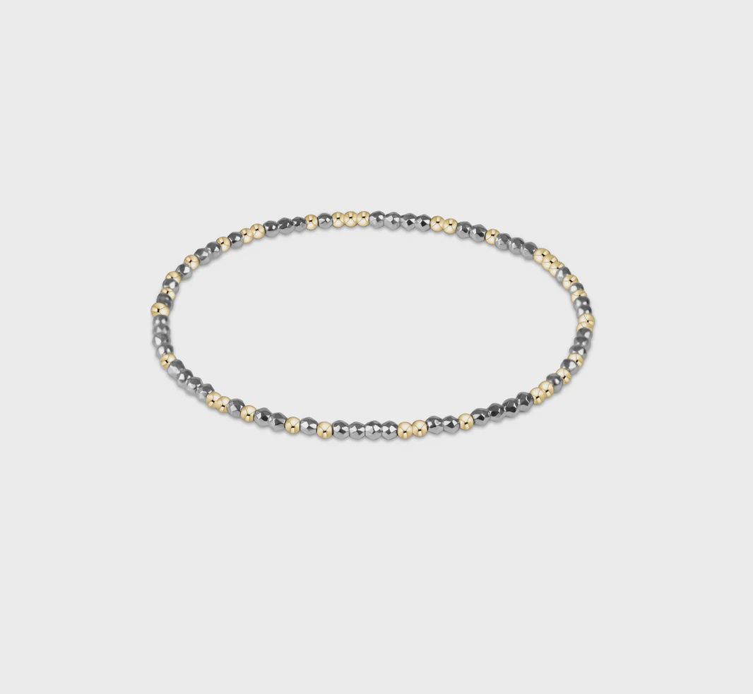 Hope Unwritten Bright Silver Faceted Hematite 2mm Bead Bracelet