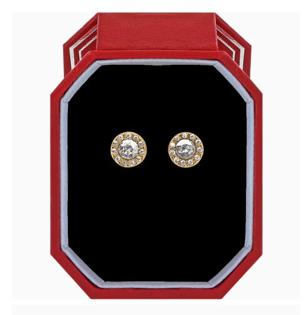 Illumina Solitaire Post Earrings Gift Box, Colour: Gold