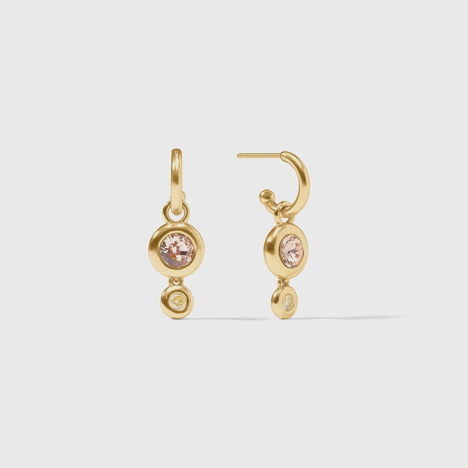 Rainbow Duo Hoop &amp; Charm Earring, Colour: Champagne Radiance