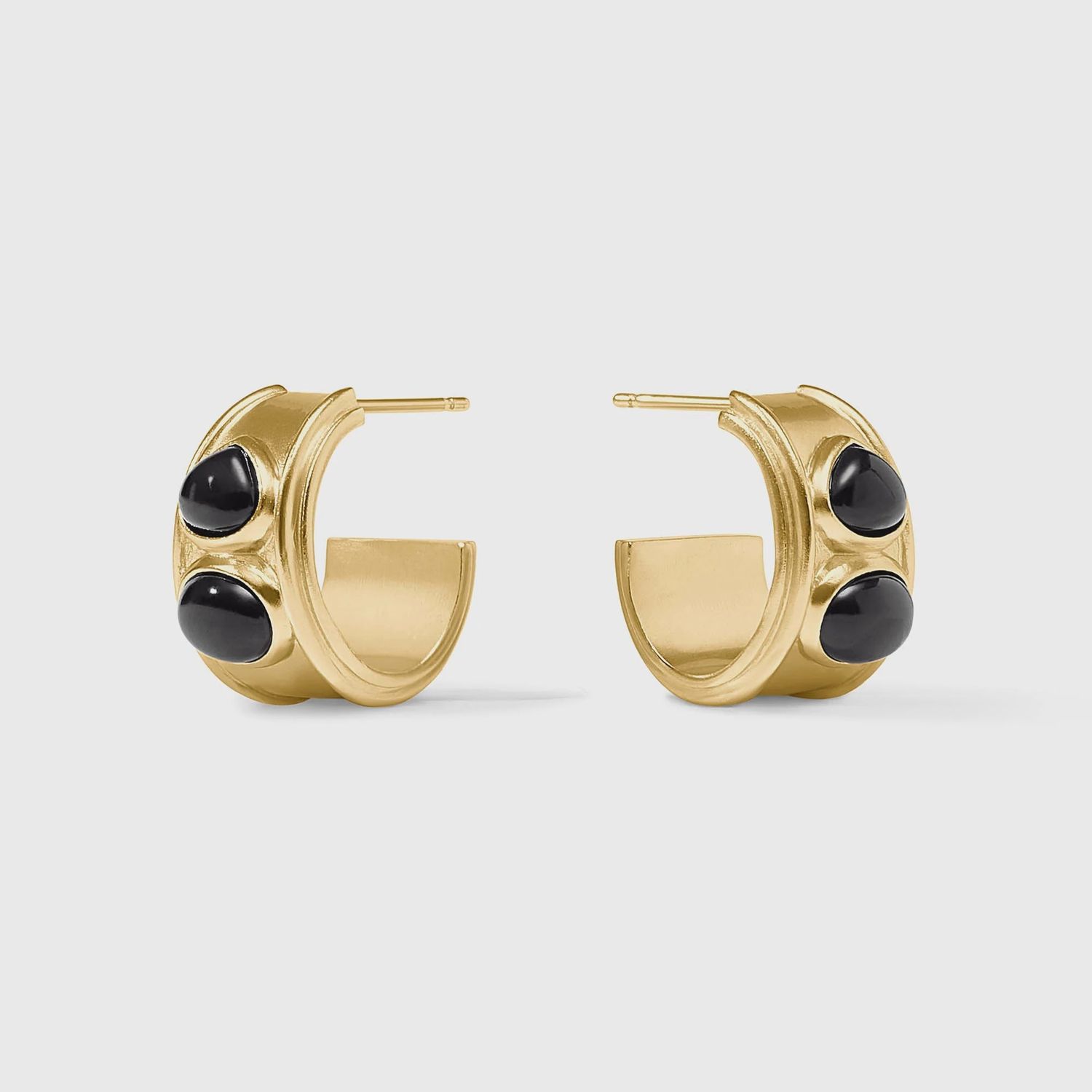 Dolce Stone Hoop, Colour: Obsidian Black, Size: Small