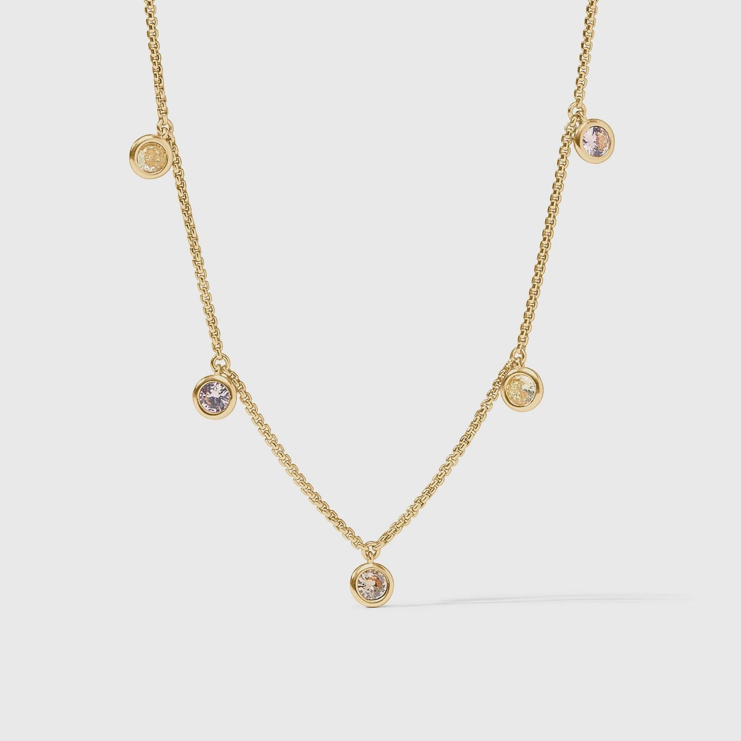 Rainbow Delicate Charm Necklace, Colour: Champagne Radiance