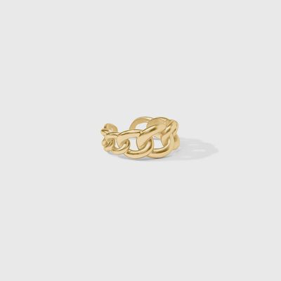Julie Vos Dolce Ring in 24K gold plate with adjustable sizing, displayed on a white background in studio lighting