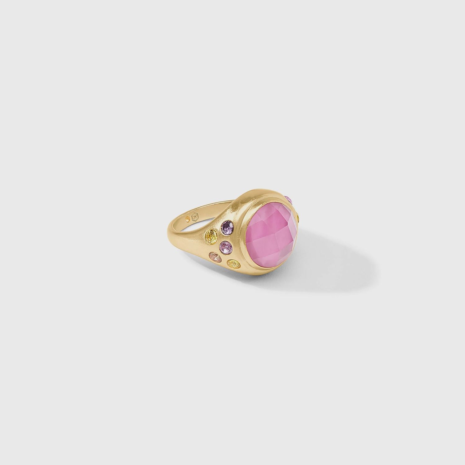 Rainbow Statement Ring, Colour: Iridescent Tourmaline Pink, Size: 7