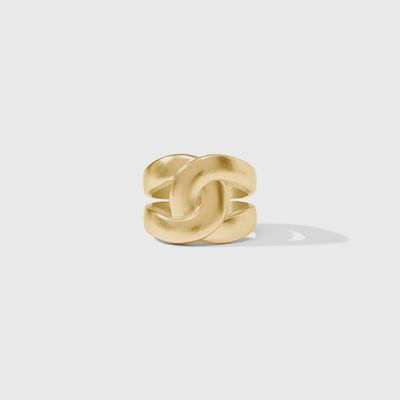 Julie Vos Infinity Ring in 24K gold plate, displayed against a white background in a studio setting