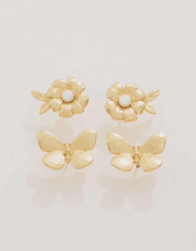 Posey Party Stud Earring Set Gold