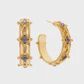 Victoria Hoop Earrings - Gold/Blue Labradorite