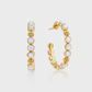 Berry Gem Medium Hoop Earrings - MOP