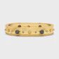 Cleopatra Hinged Bangle - Gold/Blue Labradorite