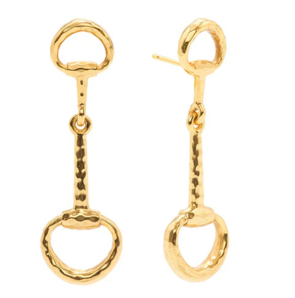 Equestrian Snaffle Bit Earrings - Gold