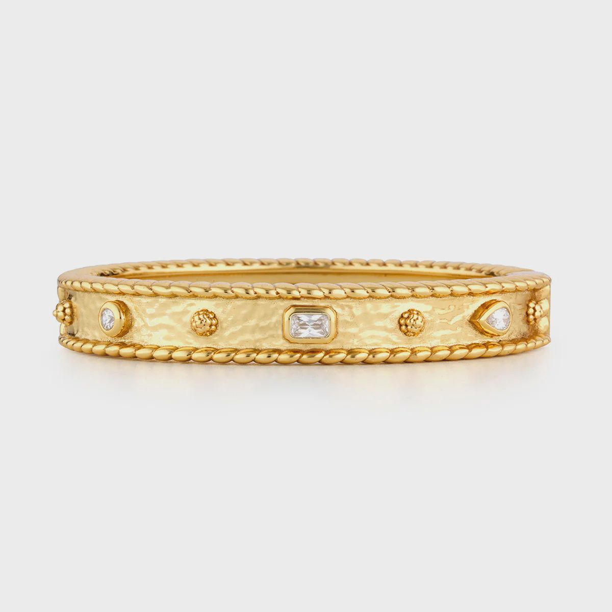 Berry Gem Hinged Bangle - Clear Cubic Zirconia