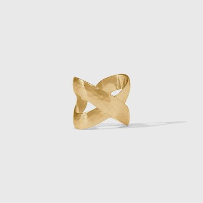 Julie Vos Catalina X Infinity Ring Lightly Hammered Gold Band