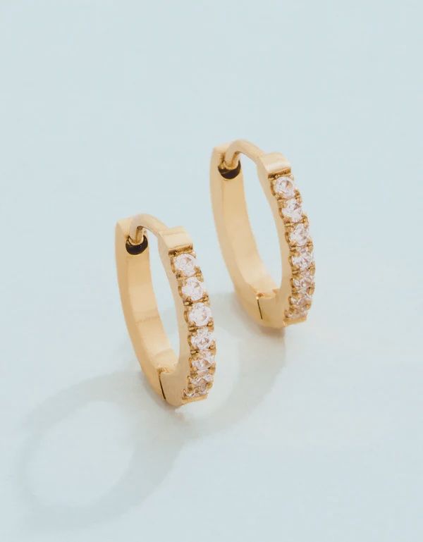 SP Sunrise Hoop Earrings 13mm Crystal