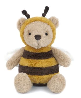 Mon Ami Bee Bear baby swaddle blanket in soft polyester with bee and bear design, displayed flat on white background