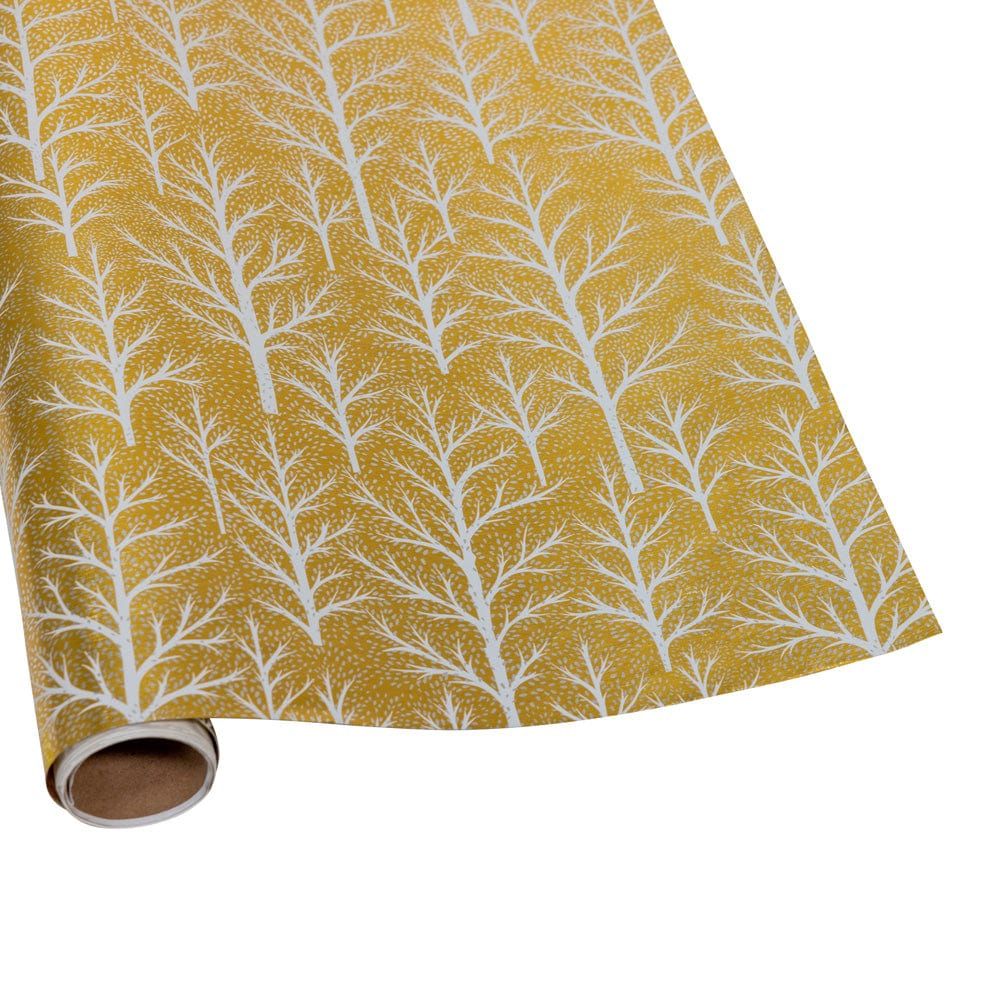 Winter Trees Gold/White Foil Roll Wrap