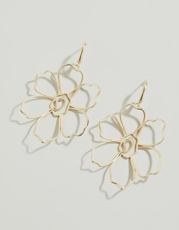 Granny Flower Earrings Gold