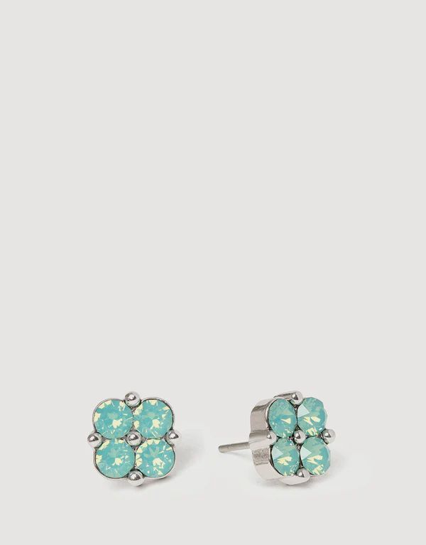 Sea La Vie Stud Earrings Blessed/Sea Foam Clover
