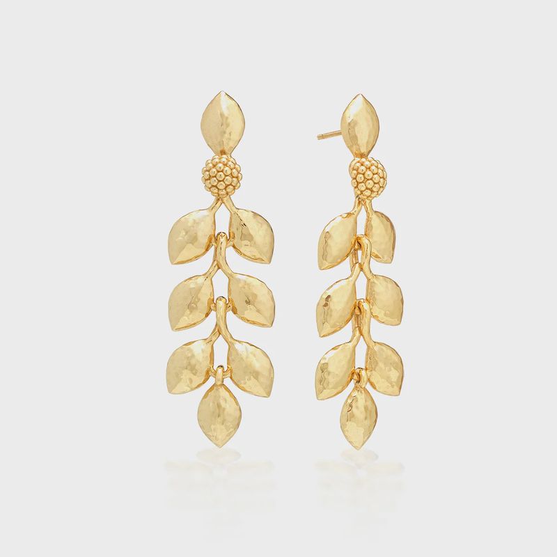 Golden Laurel Dangle Earrings - Gold