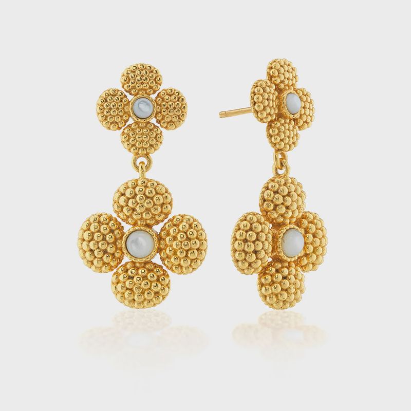 Berry Clover Convertible Duo Earrings - MOP