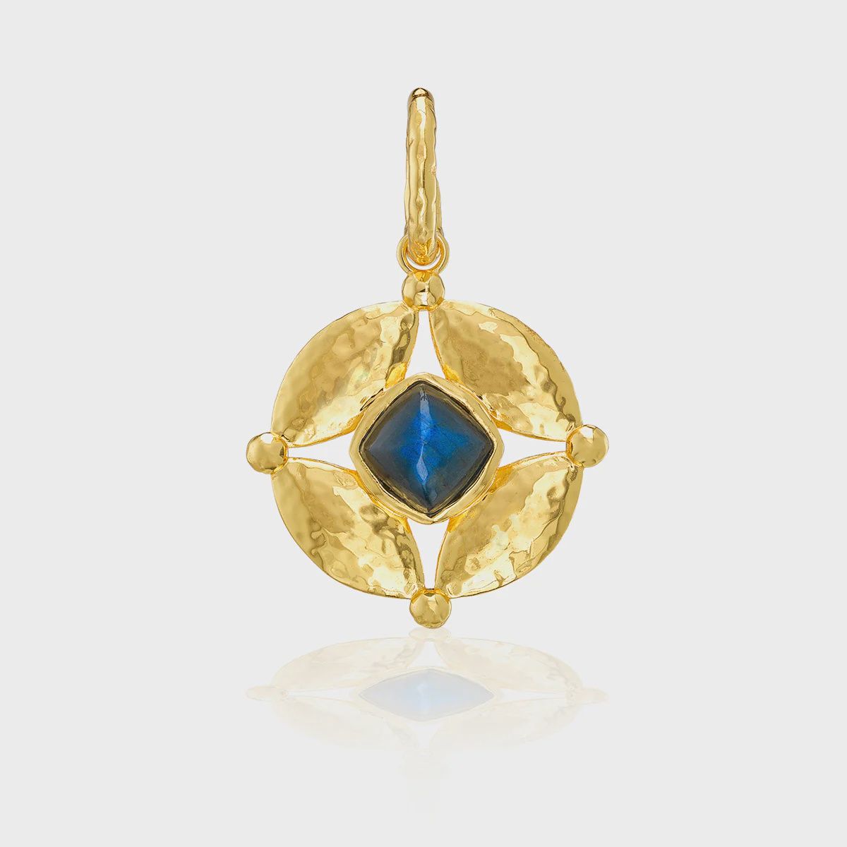 Mystic Eye Double Sided Pendant - Blue Labradorite/Green Onyx