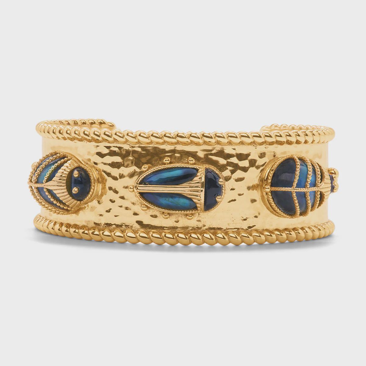 Scarab Family Cuff - Blue Labradorite/Black Agate