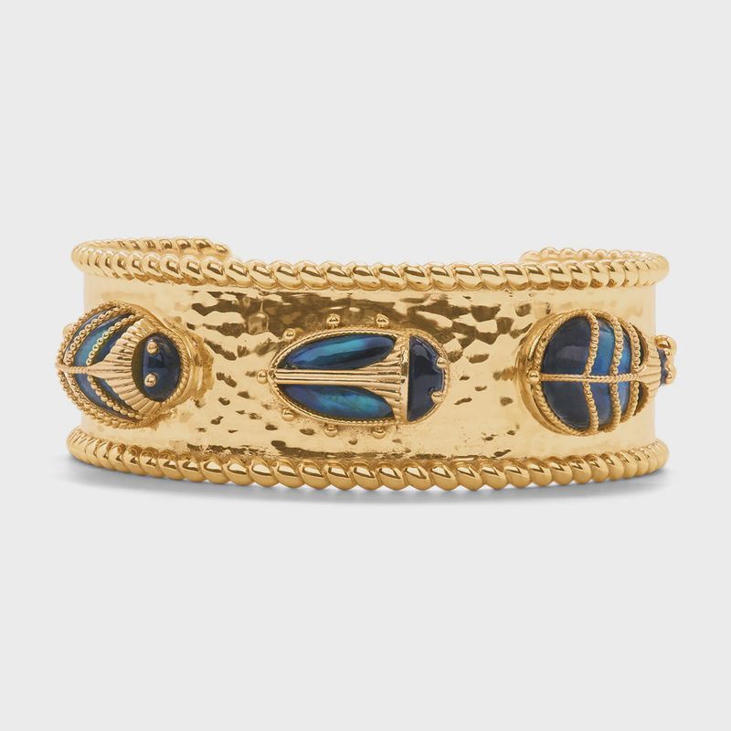 Scarab Family Cuff - Blue Labradorite/Black Agate