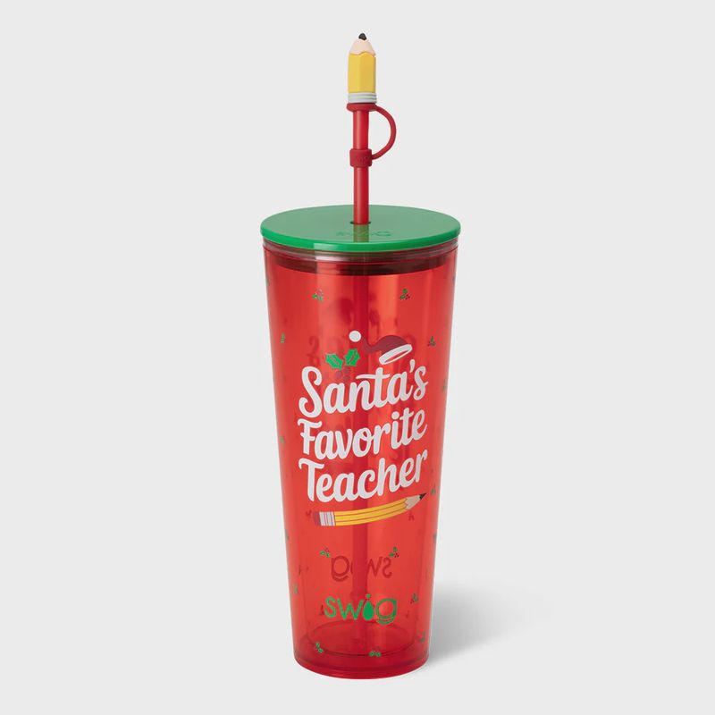 Santa&#39;s Favorite Teacher  Tumbler 24oz